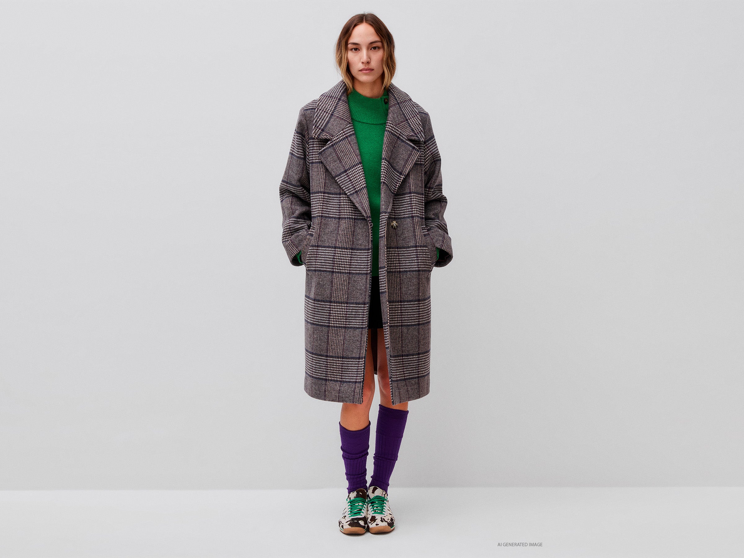 United Colors of Benetton Jackets Coat cappotto quadri M