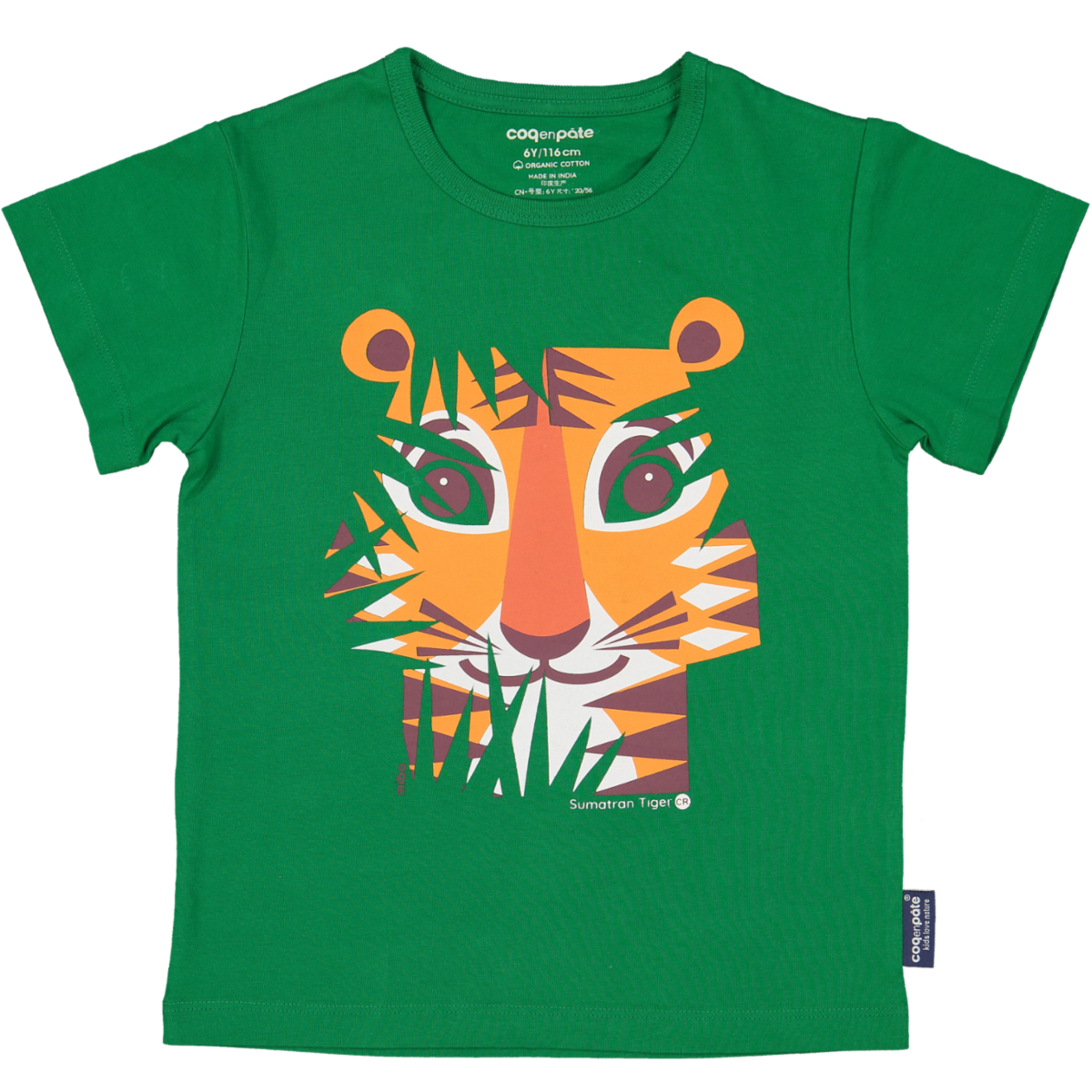 Coq en Pâte Maglietta Tigre cotone bio bimbo 2 anni