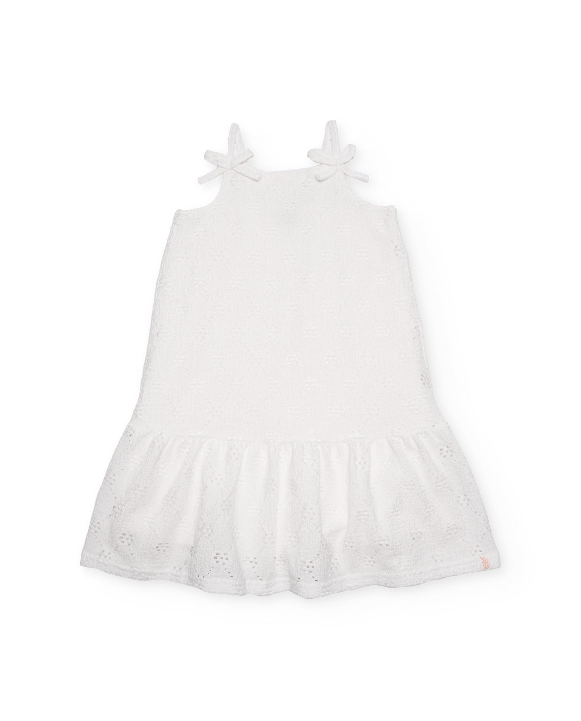 TucTuc Vestiti Vestito bambina bianco traforato 4 anni
