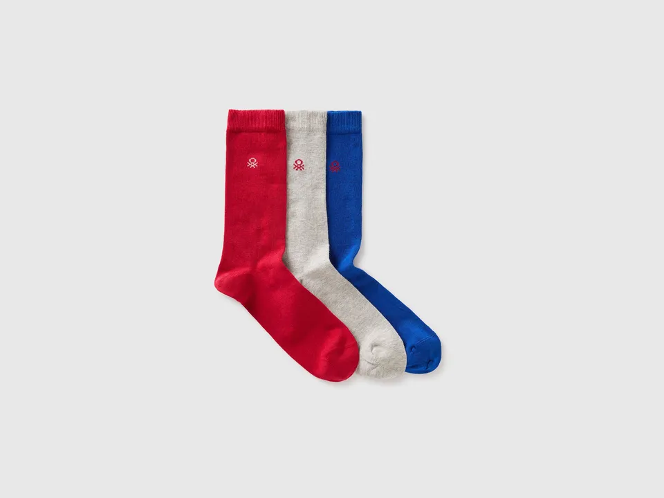 United Colors of Benetton calze tinta unita 3 paia cotone