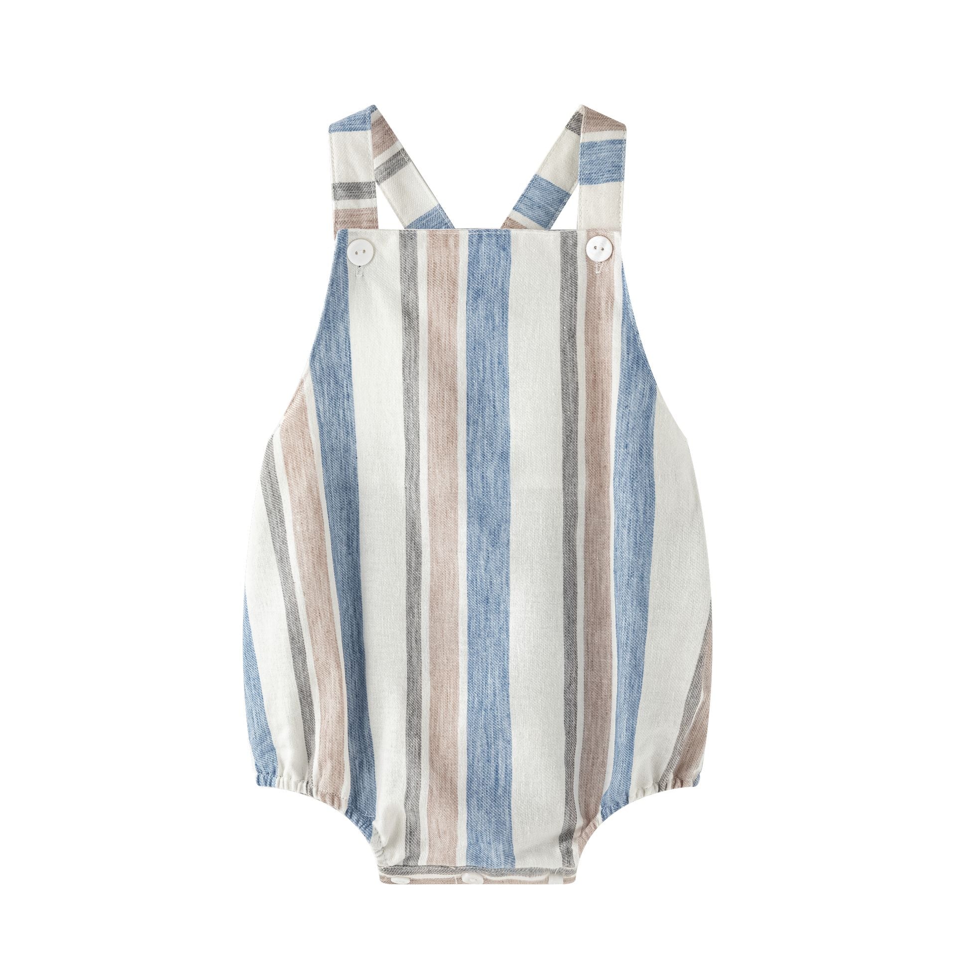 Newness Pagliaccetto salopette righe baby cotone 6-9 mesi