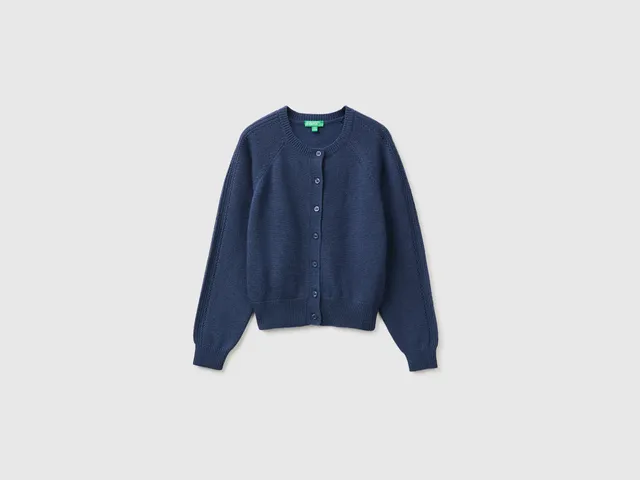 United Colors of Benetton Cardigan Misto Lana Bottoni Donna