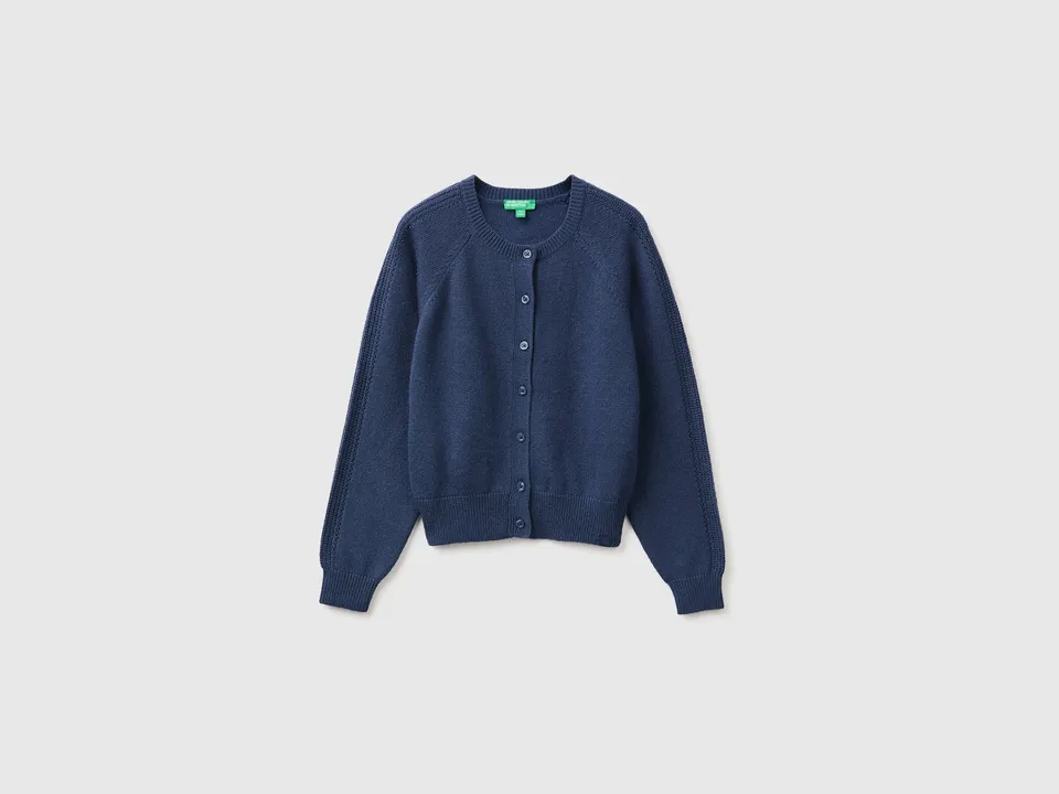 United Colors of Benetton Cardigan Misto Lana Bottoni Donna
