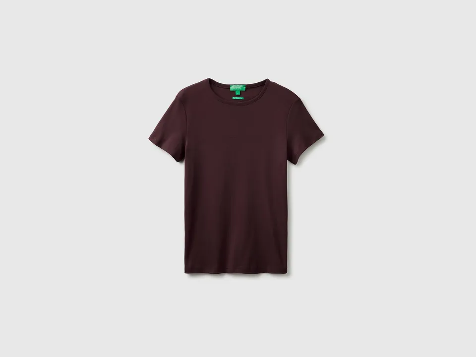 Benetton T-shirt girocollo cotone slim taglia S