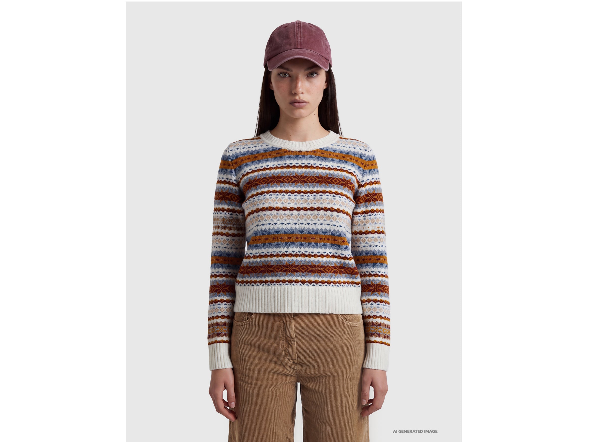 United Colors of Benetton Maglione Jacquard Lana Nordico Taglia M
