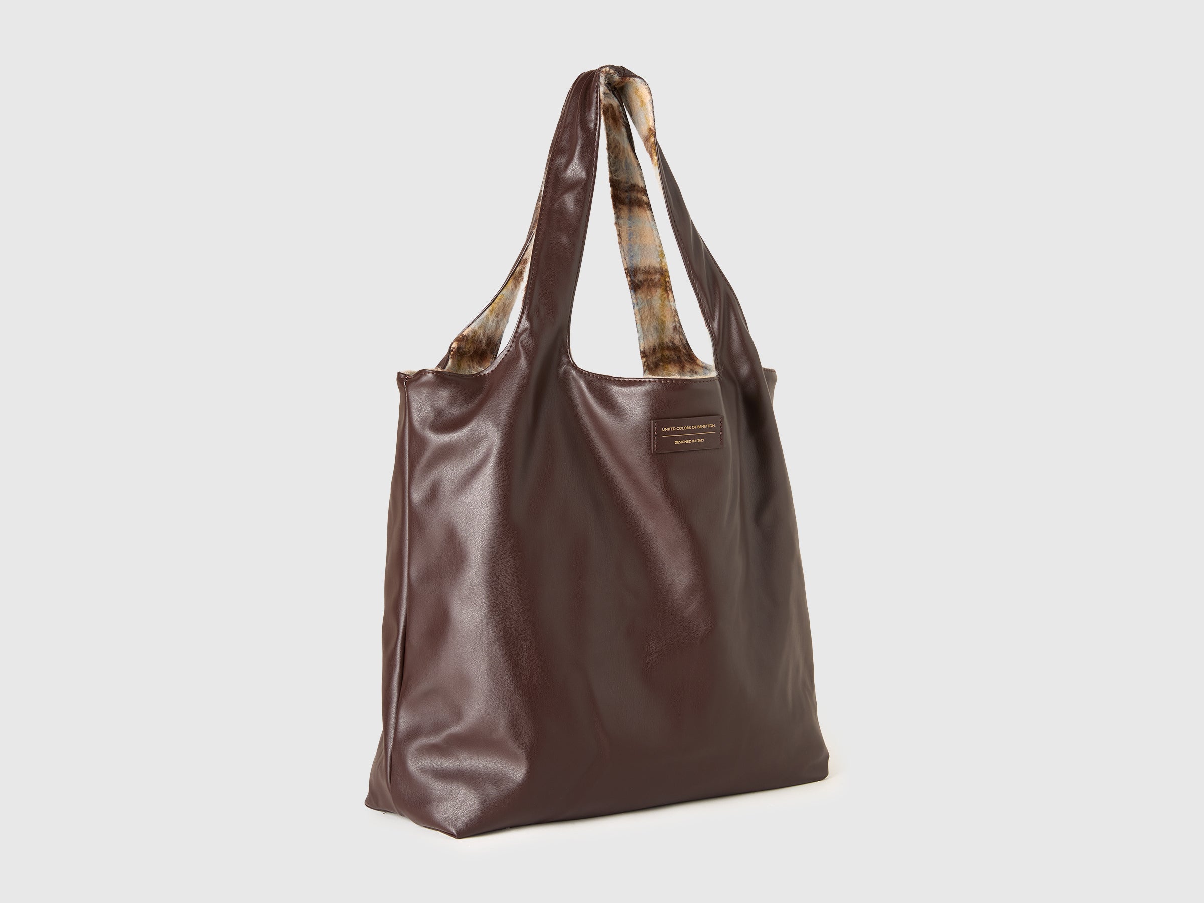 United Colors of Benetton Shopper Reversibile OS tartan