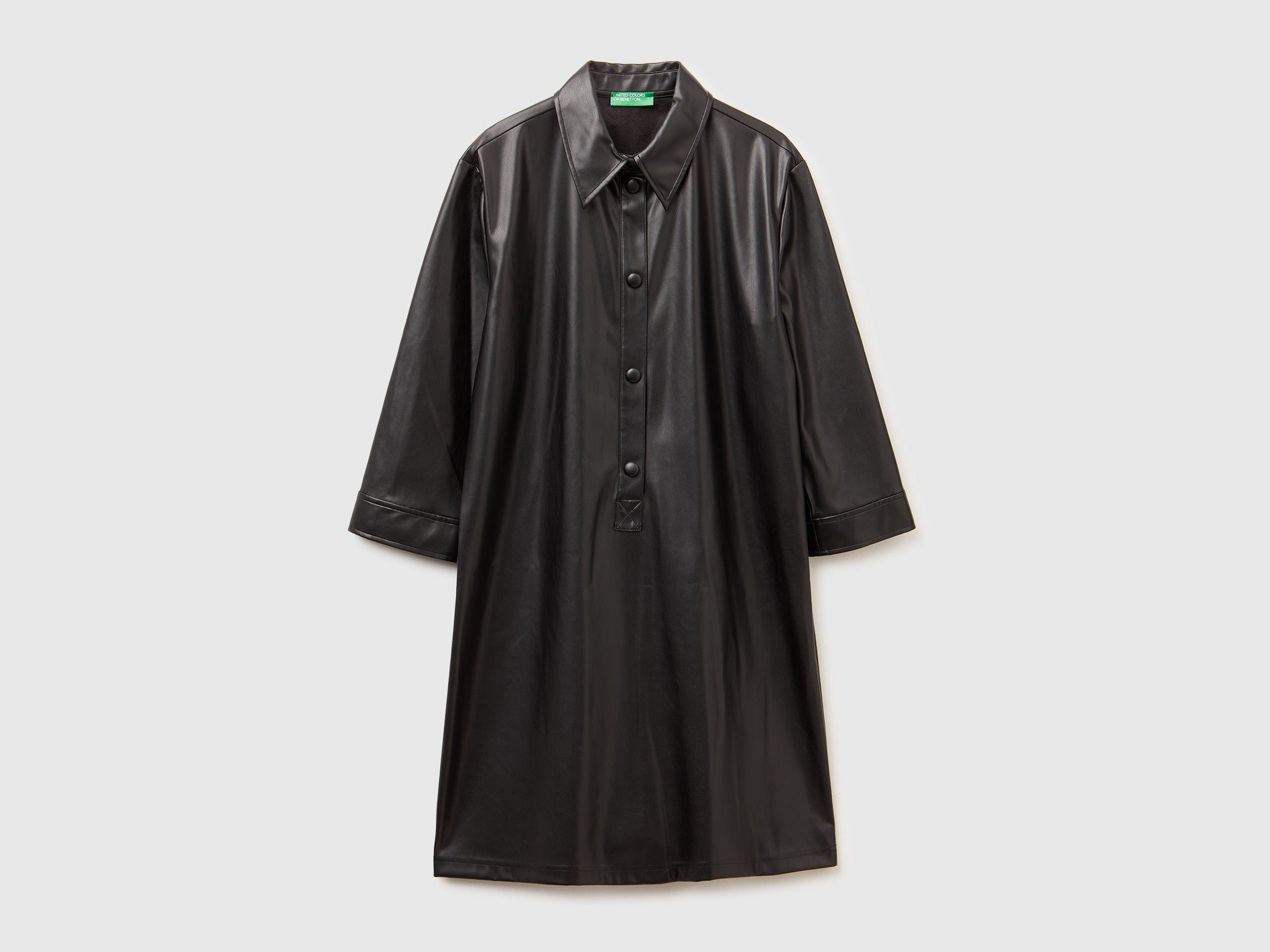 United Colors of Benetton Abito Similpelle Colletto Camicia S