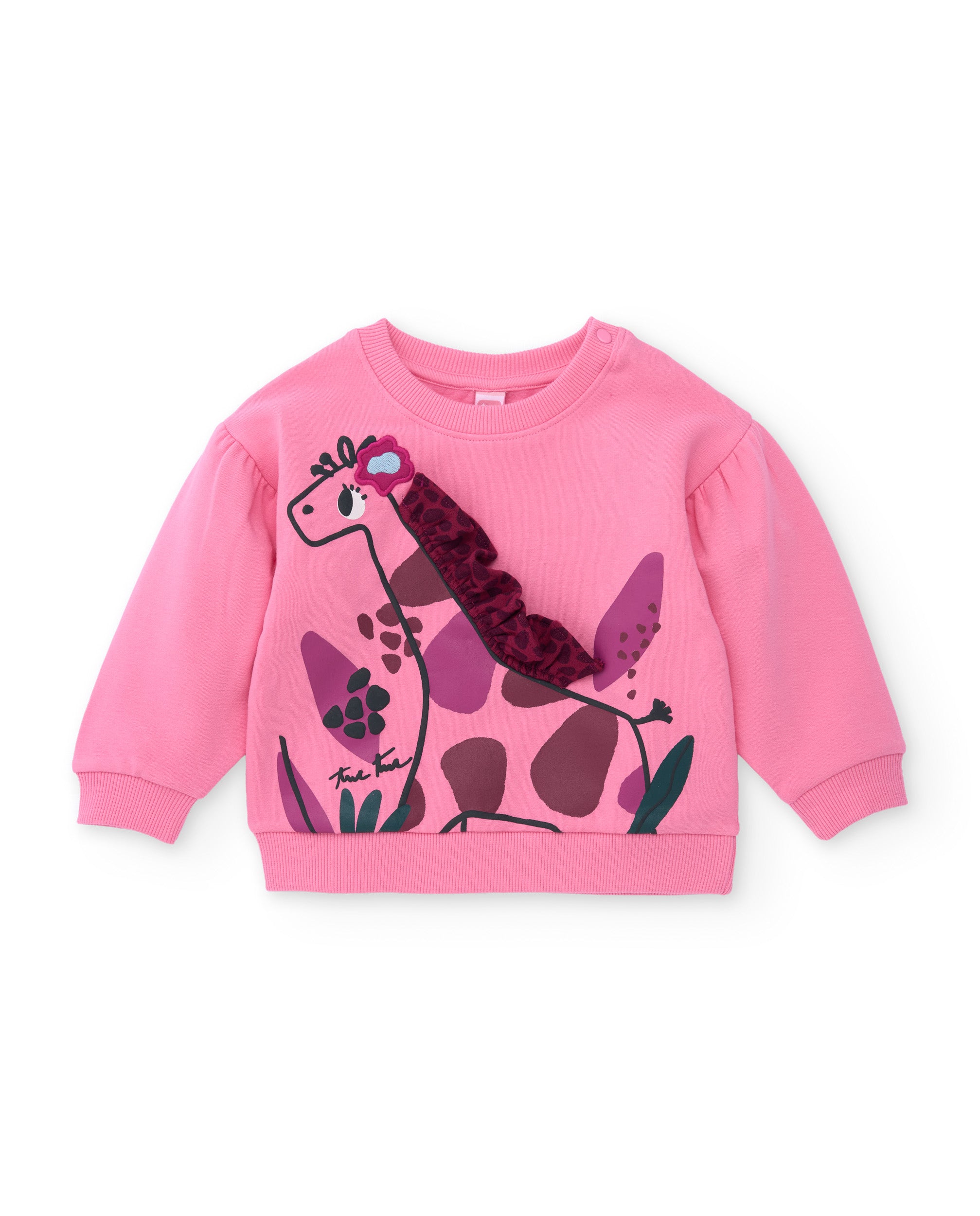 TucTuc Felpe Felpa Bambina Rosa Giraffa Volant