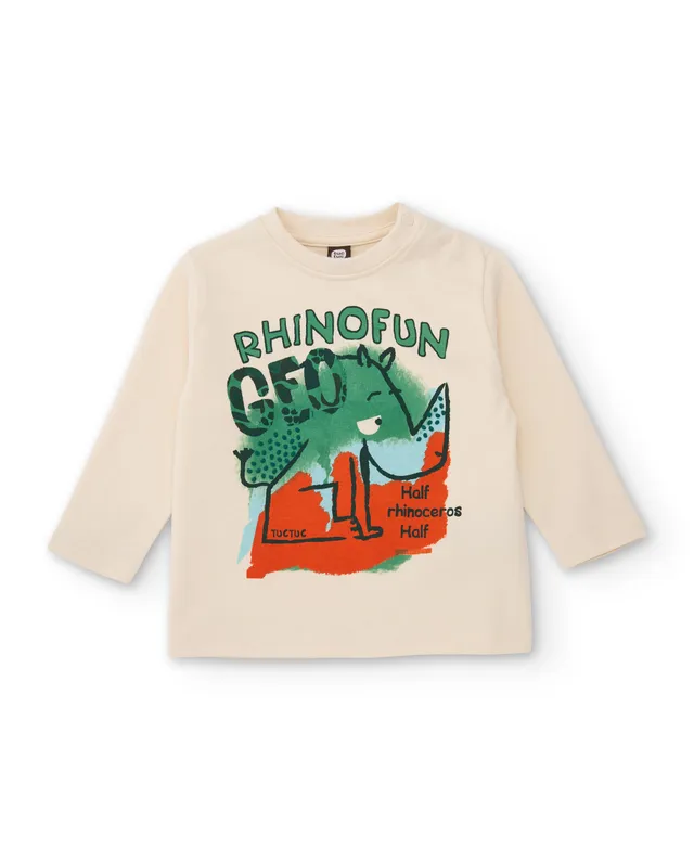 TucTuc Magliette maglietta bimbo rinoceronte ecru jersey