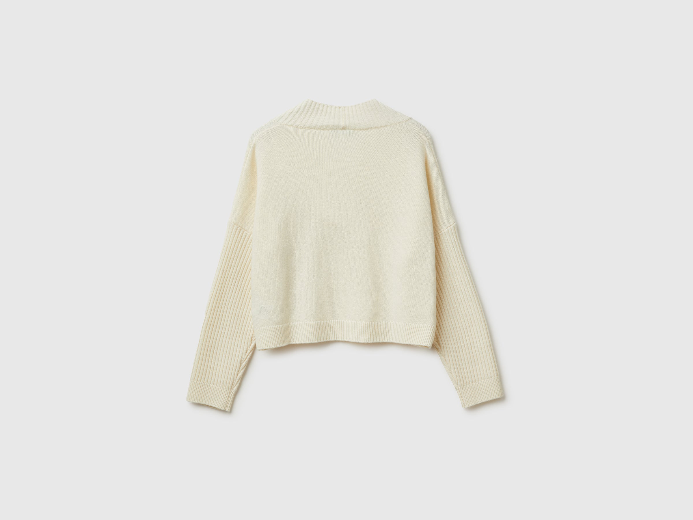 Benetton Maglione Scollo a V Misto Lana Taglia S