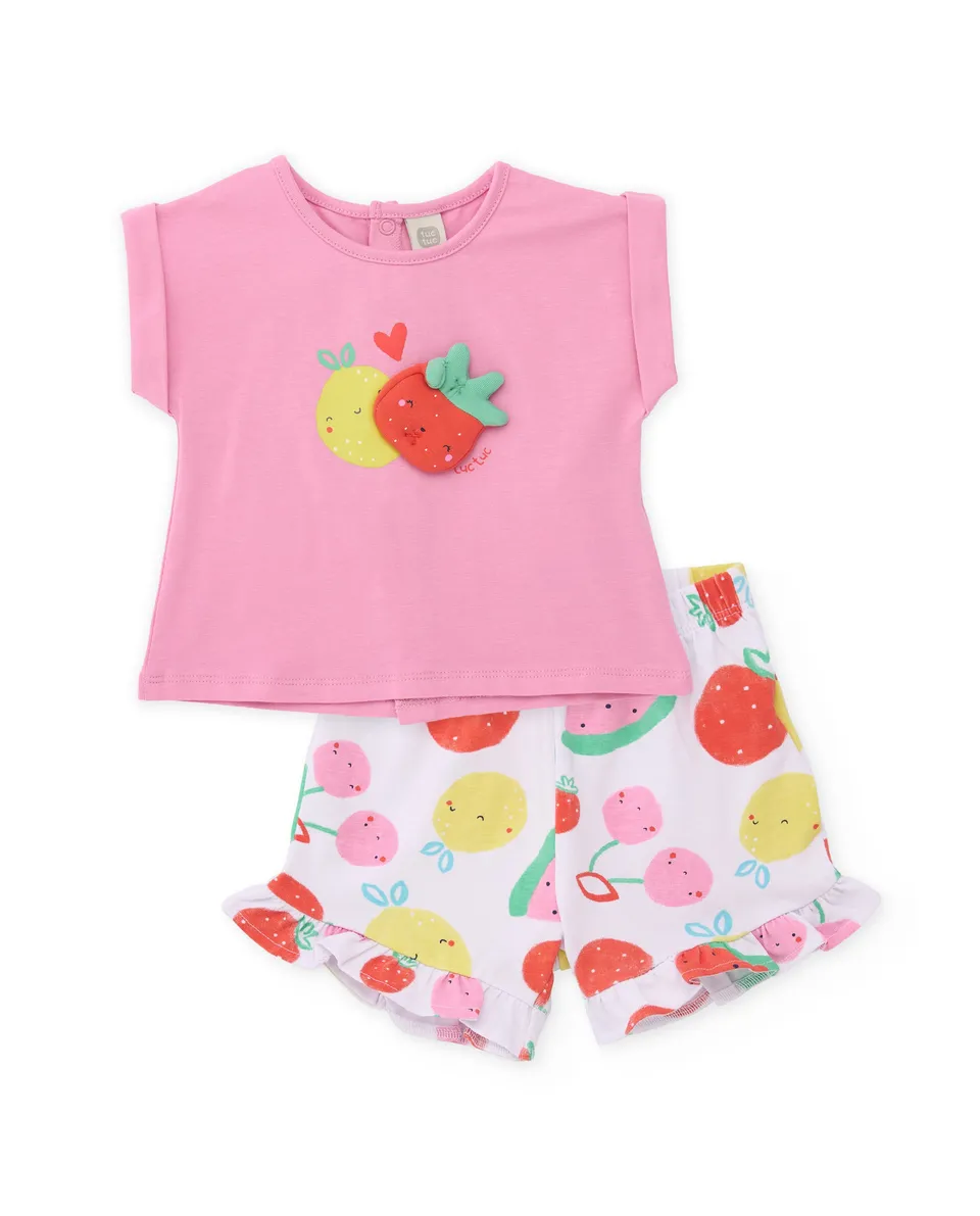 TucTuc Completi completo neonata rosa frutta estivo