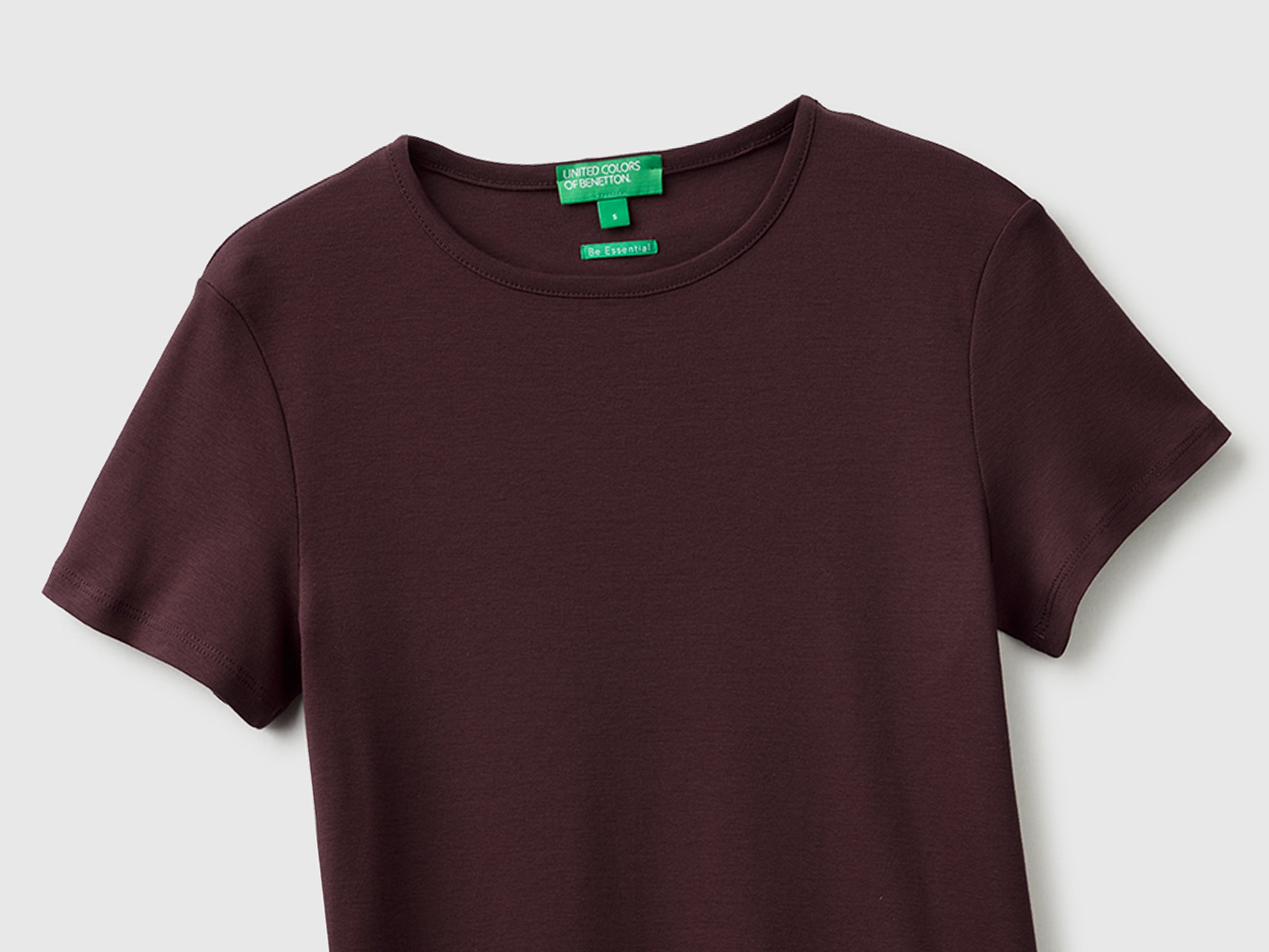 Benetton T-shirt girocollo cotone slim taglia S