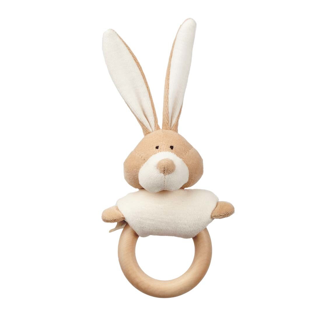 Woolly Organic Rattle Bunny doudou neonato cotone coniglio sonaglio