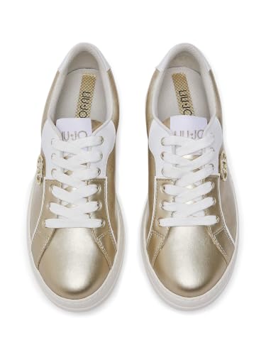 Liu Jo Sneakers Pelle Laminata Oro 35 EU