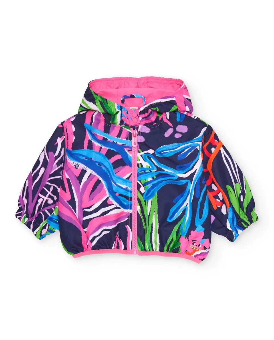 TucTuc Giacche Giacca Bimba Navy Stampa Mare con Cappuccio