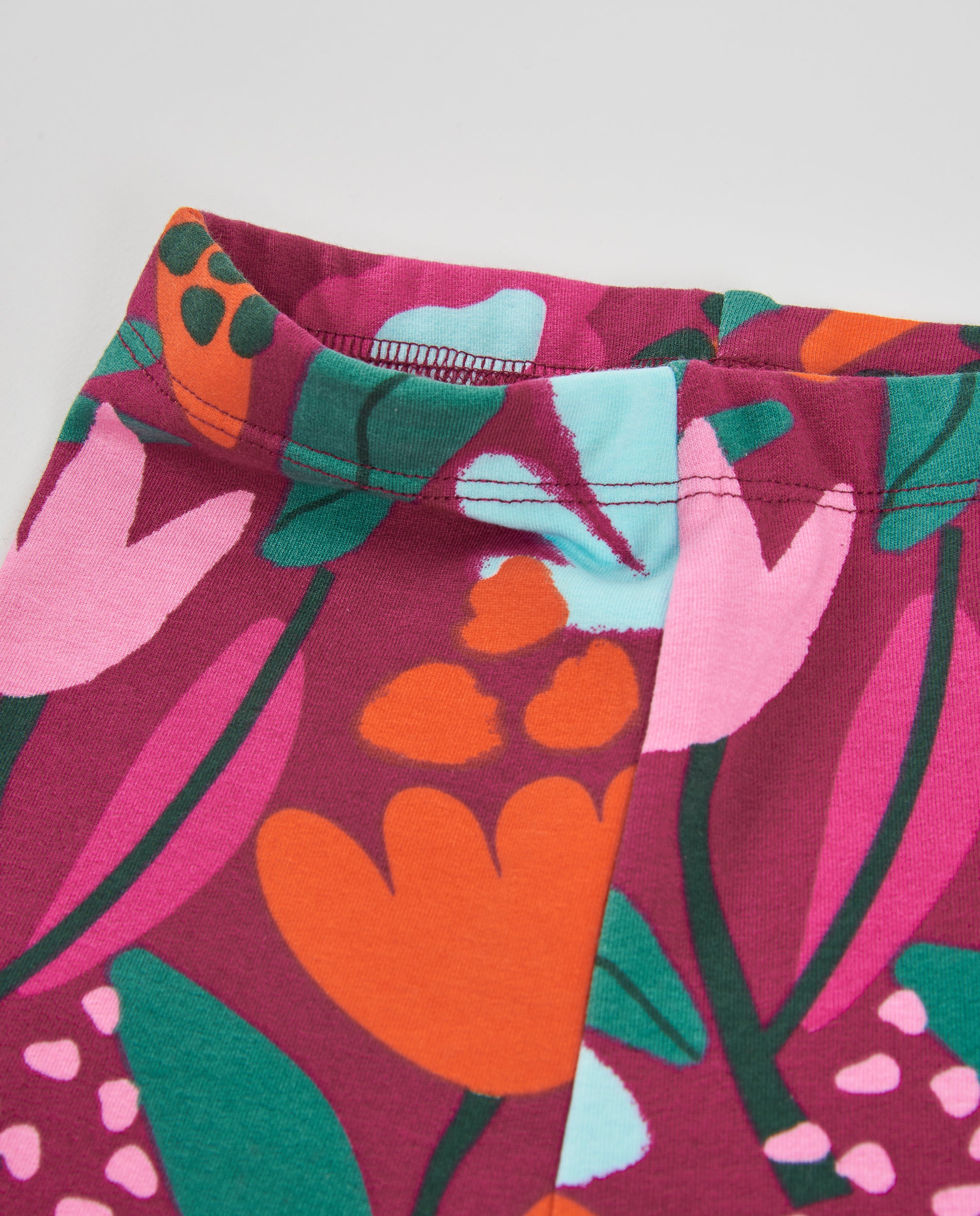 TucTuc Leggings bambina bordeaux floreale elasticizzato
