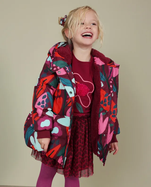 TucTuc Cappotti cappotto imbottito bambina bordeaux floreale