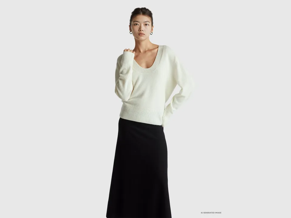 United Colors of Benetton Maglione oversize pullover lana caldo