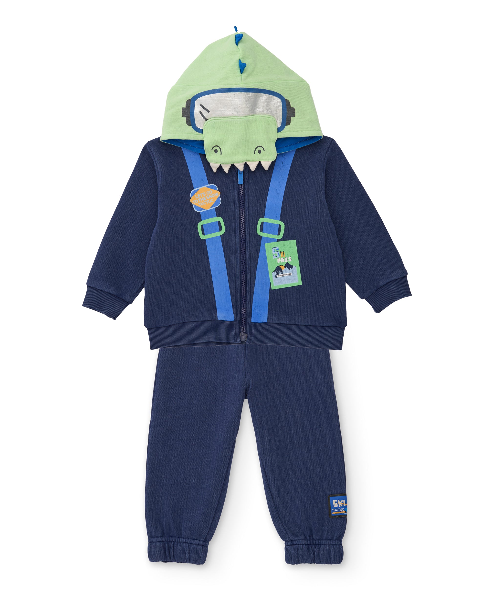 TucTuc Completi Tuta felpa bambino blu coccodrillo zip