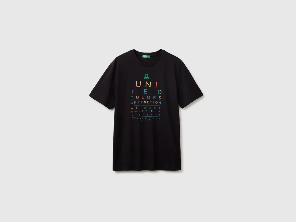 United Colors of Benetton Regular fit T-shirt con logo maglietta cotone bio