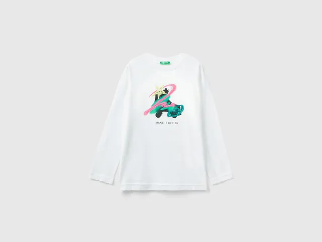 United Colors of Benetton T-Shirts t-shirt cotone stampa paillettes