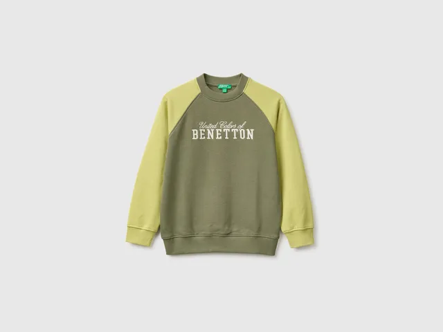 United Colors of Benetton felpa girocollo 100% cotone con logo