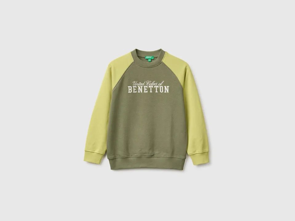 United Colors of Benetton felpa girocollo 100% cotone con logo