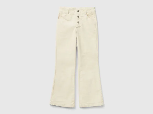 United Colors of Benetton pantaloni velluto flare cotone