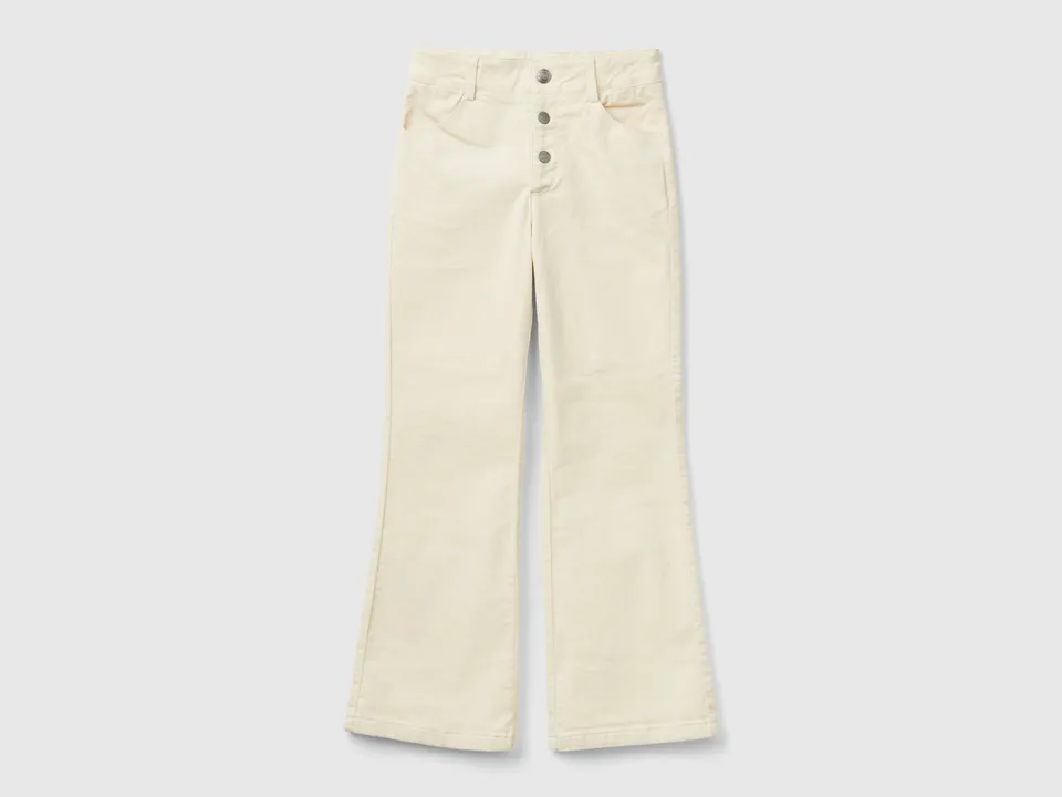 United Colors of Benetton pantaloni velluto flare cotone