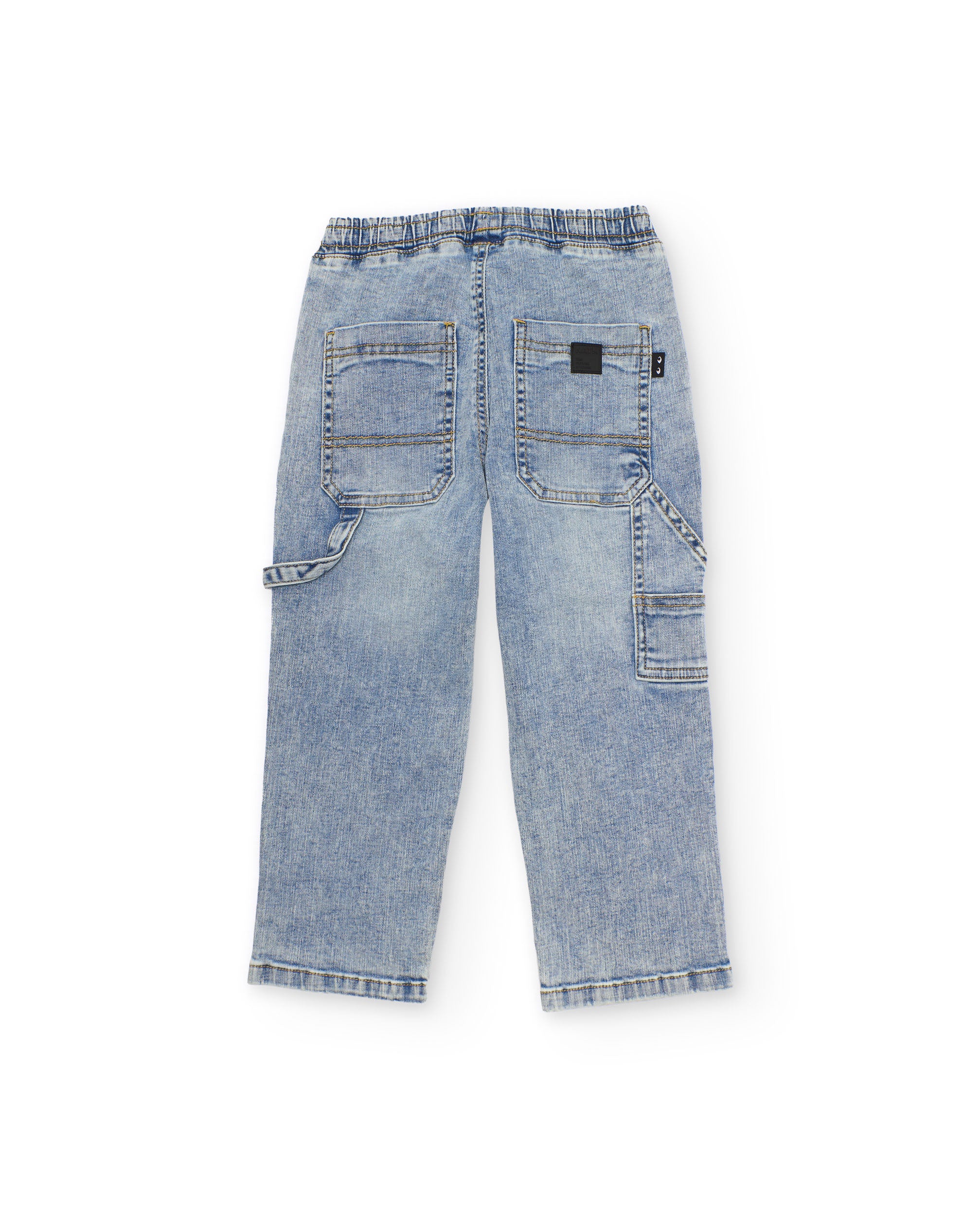 TucTuc Pantaloni Jeans Bambino Denim Blu Coulisse Taglio Dritto
