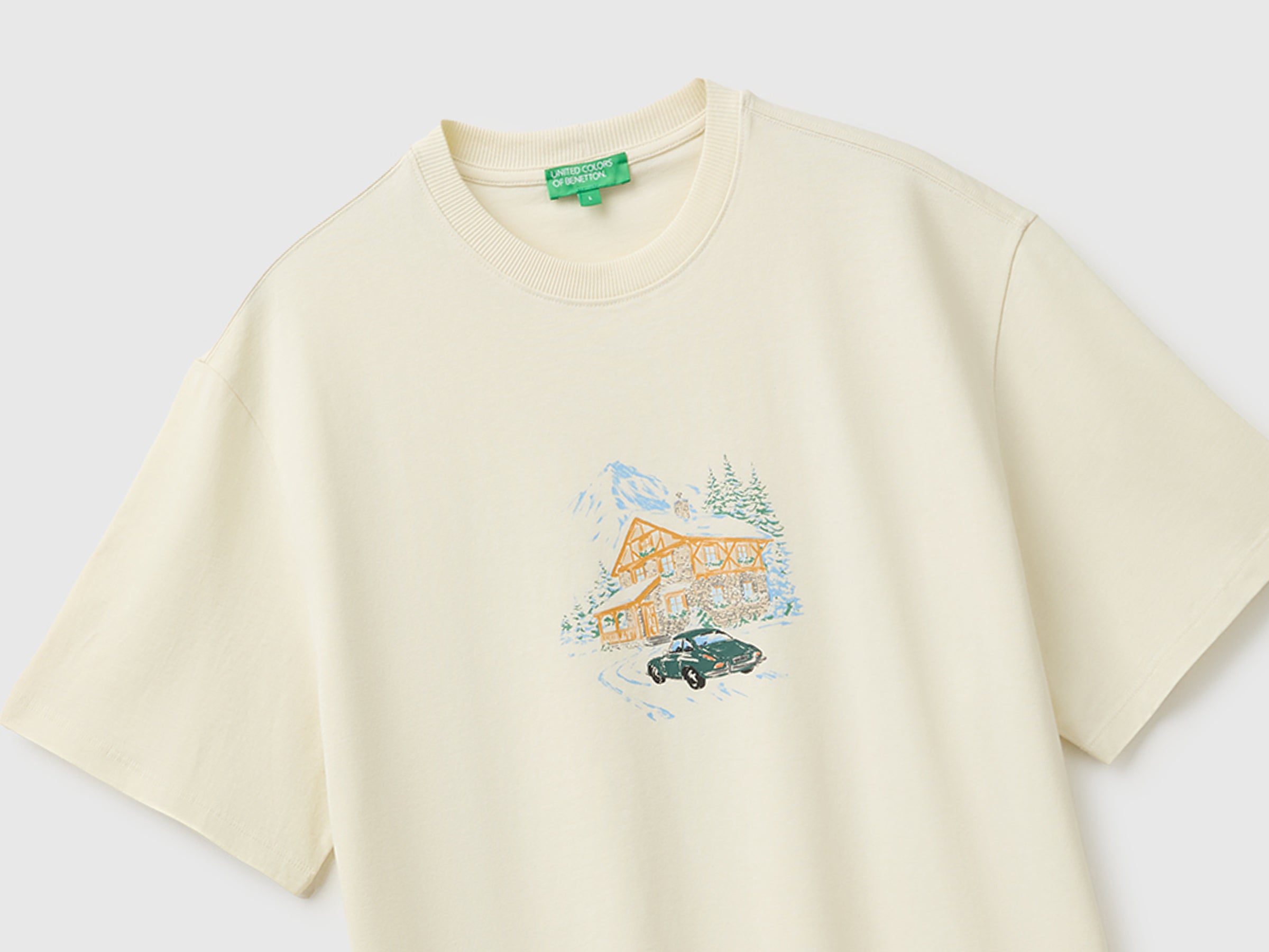 United Colors of Benetton T-Shirt Cotone Bio Stampata Relaxed S
