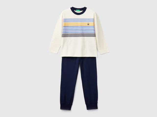United Colors of Benetton Pigiama Lungo Cotone Taglia M