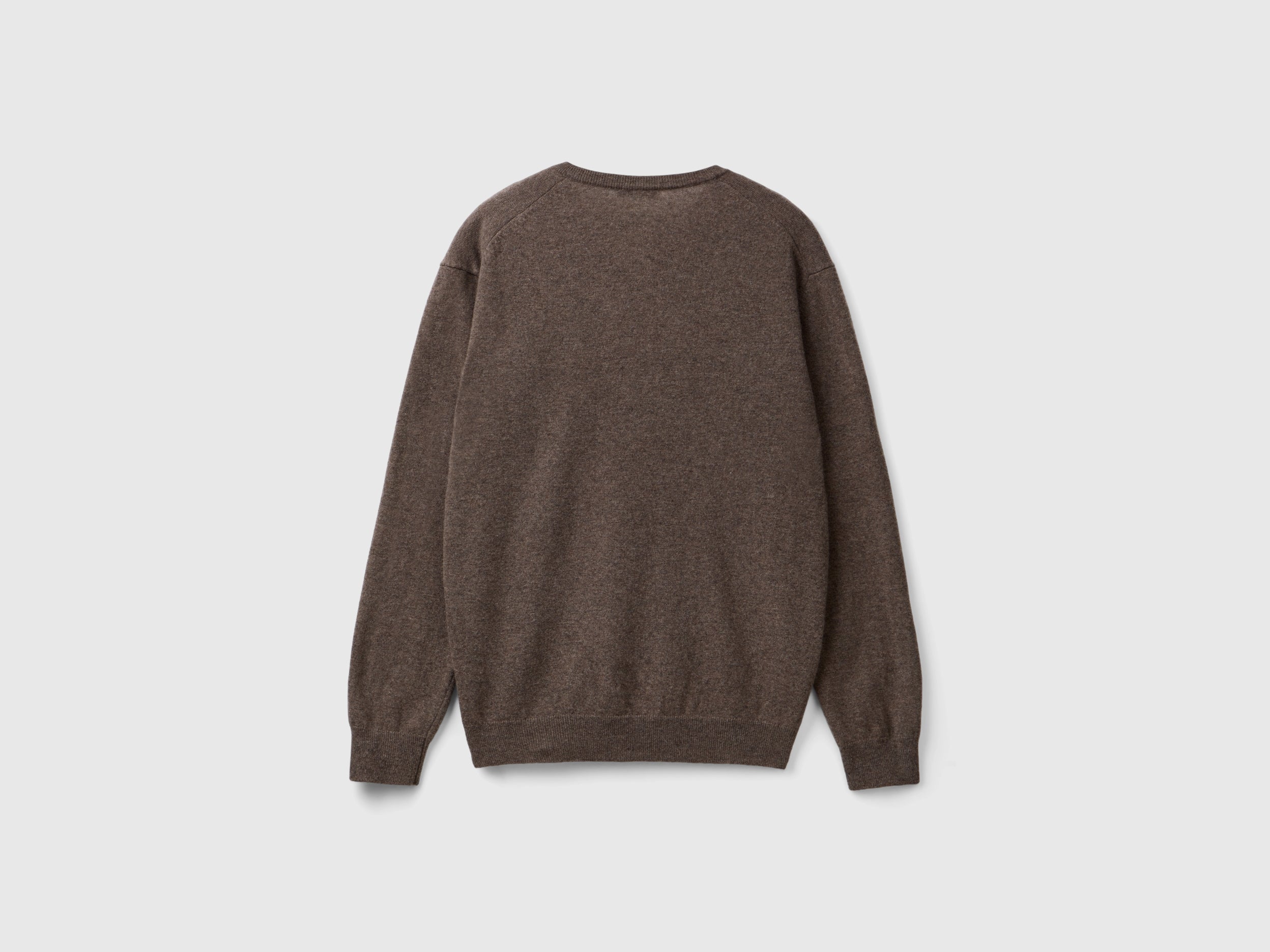 United Colors of Benetton Maglione Lana Merino scollo a V grigio