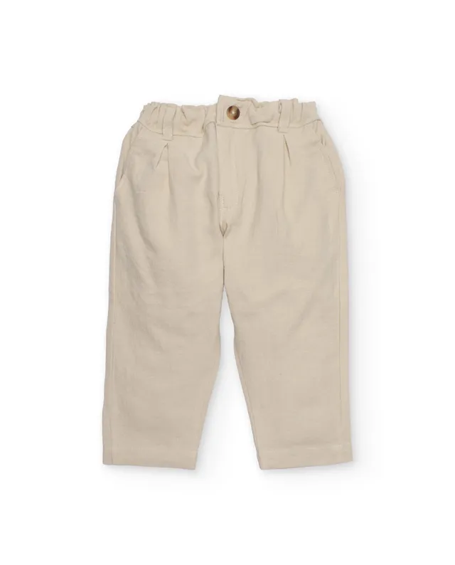 TucTuc Pantaloni pantaloni bambino beige vita elastica