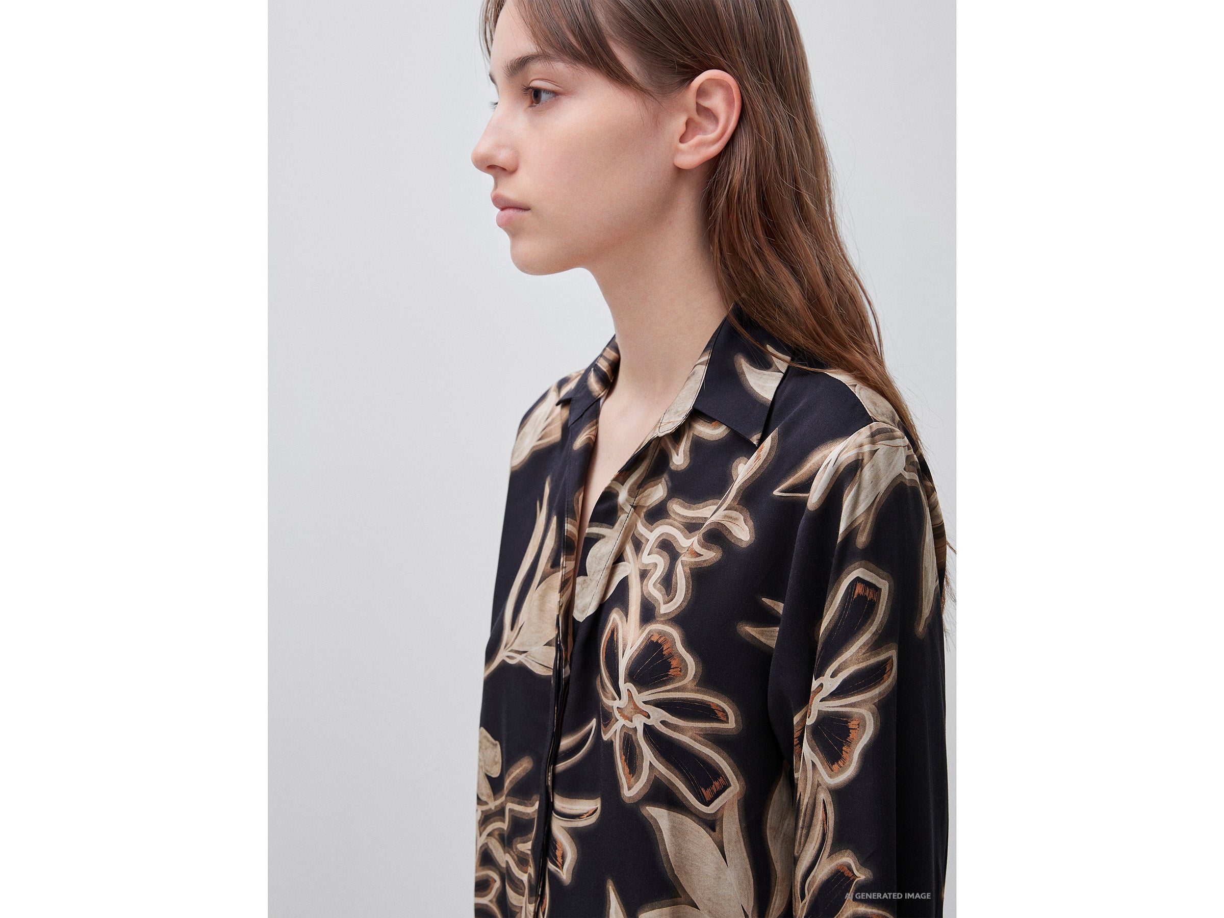 United Colors of Benetton Camicia satin floreale viscosa