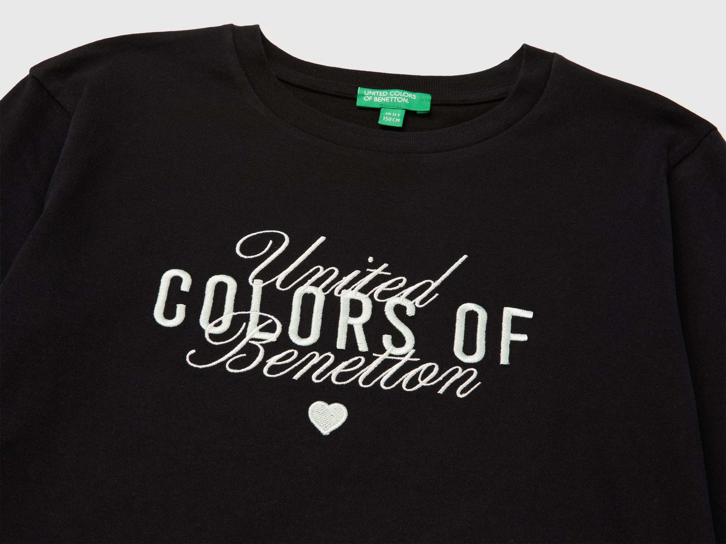 United Colors of Benetton T-shirt manica lunga ricamo cotone M