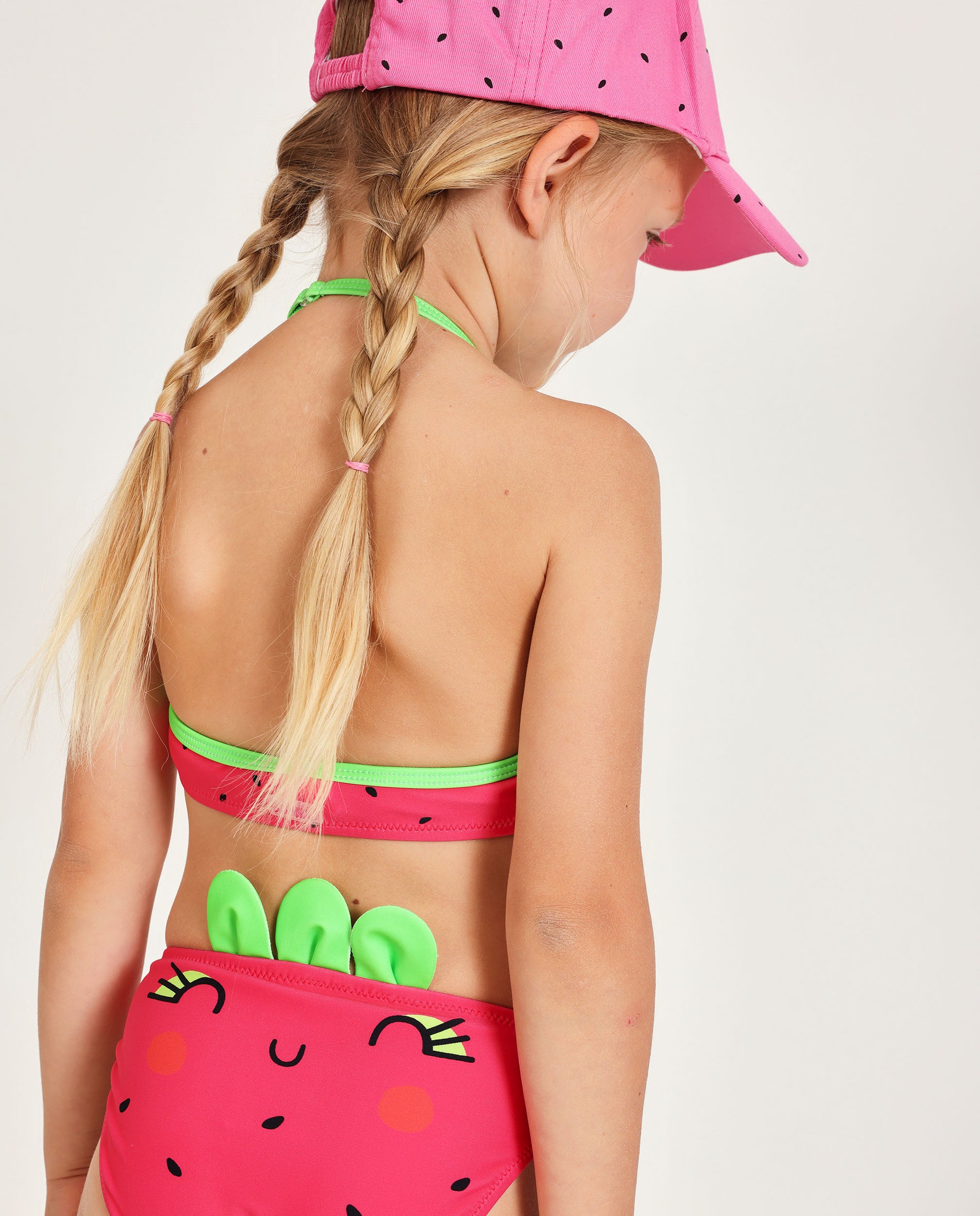 TucTuc Costumi Da Bagno bikini bambina rosso fucsia fascia