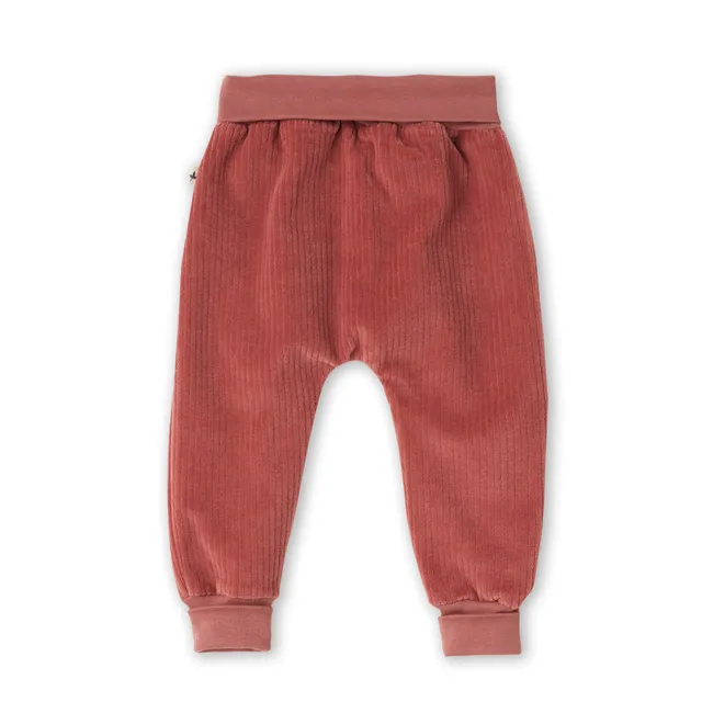Leela pantaloni coste Baby Malva Scuro cotone bio