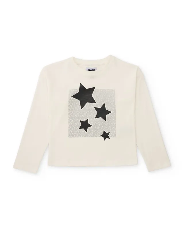 TucTuc Magliette Maglietta bambina bianca stelle 4 anni