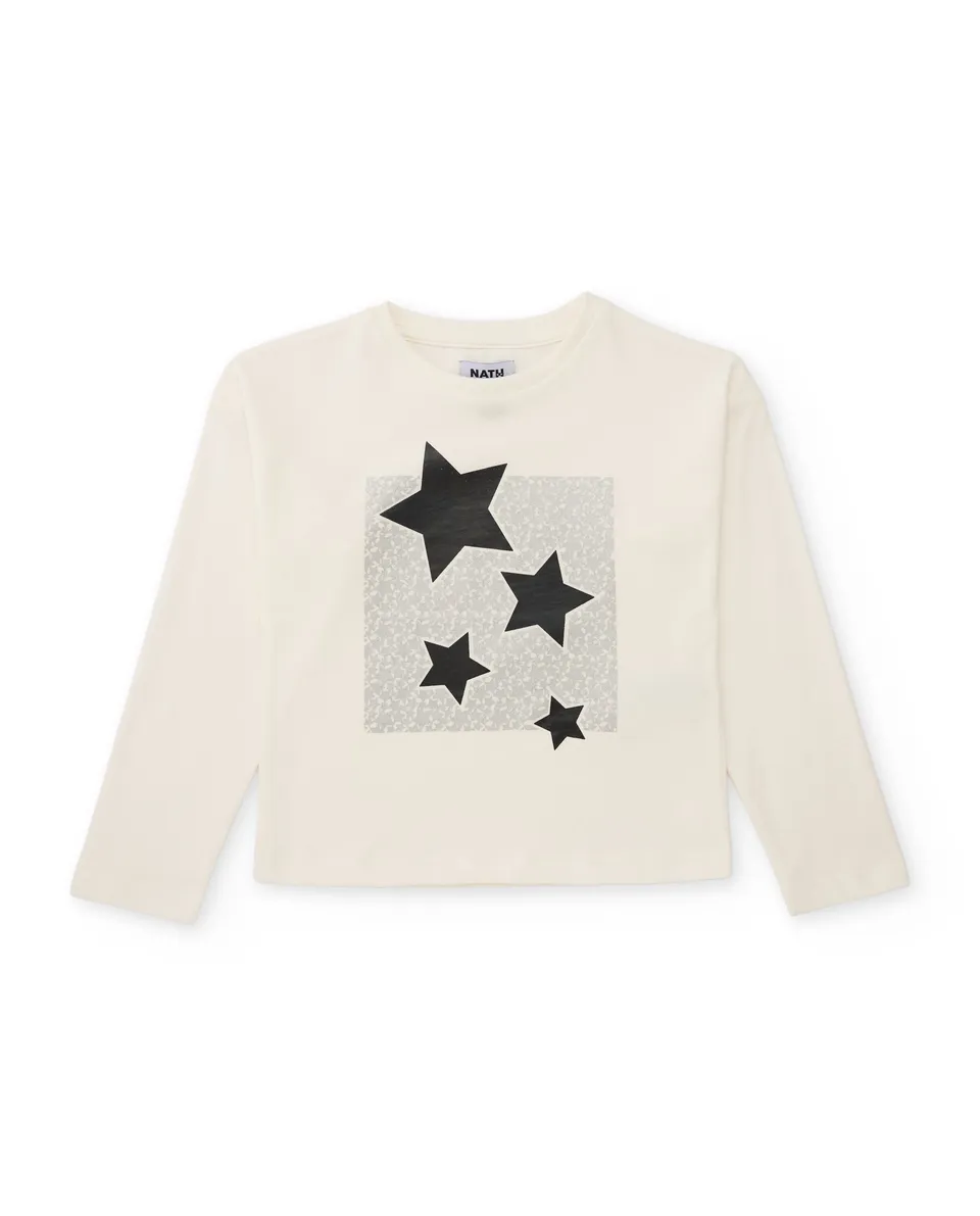 TucTuc Magliette Maglietta bambina bianca stelle 4 anni