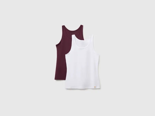 United Colors of Benetton T-Shirts 2 Canotte Cotone Modal XS