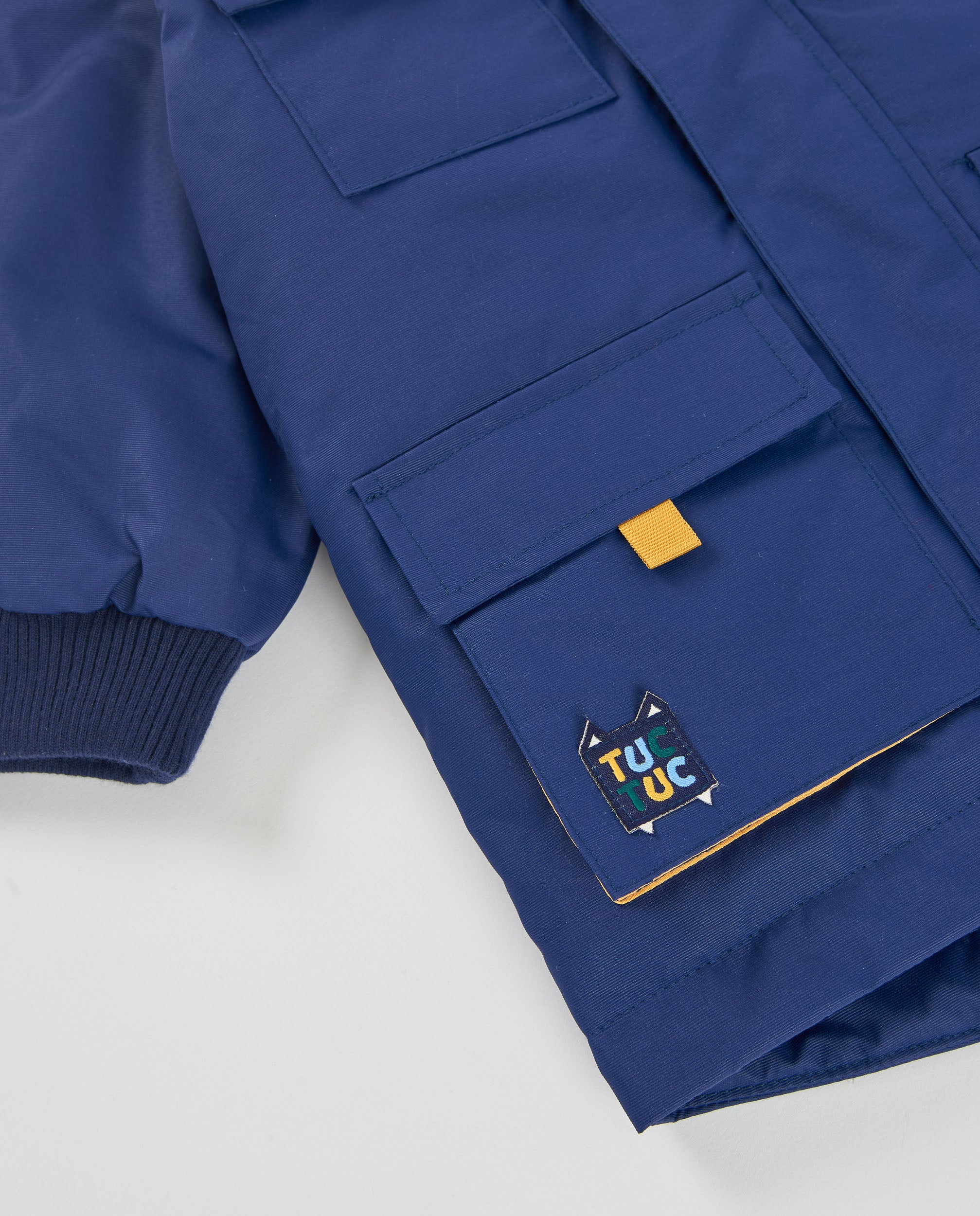 TucTuc Cappotti Cappotto Bimbo Blu Navy Pile con Cappuccio