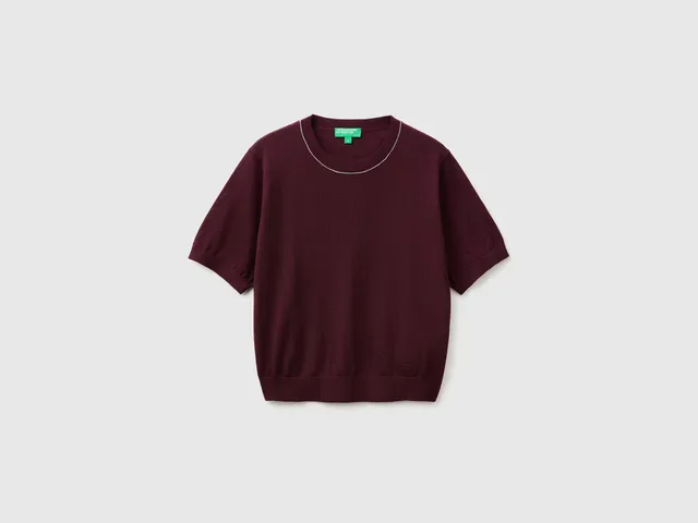 United Colors of Benetton maglione lana merino manica corta