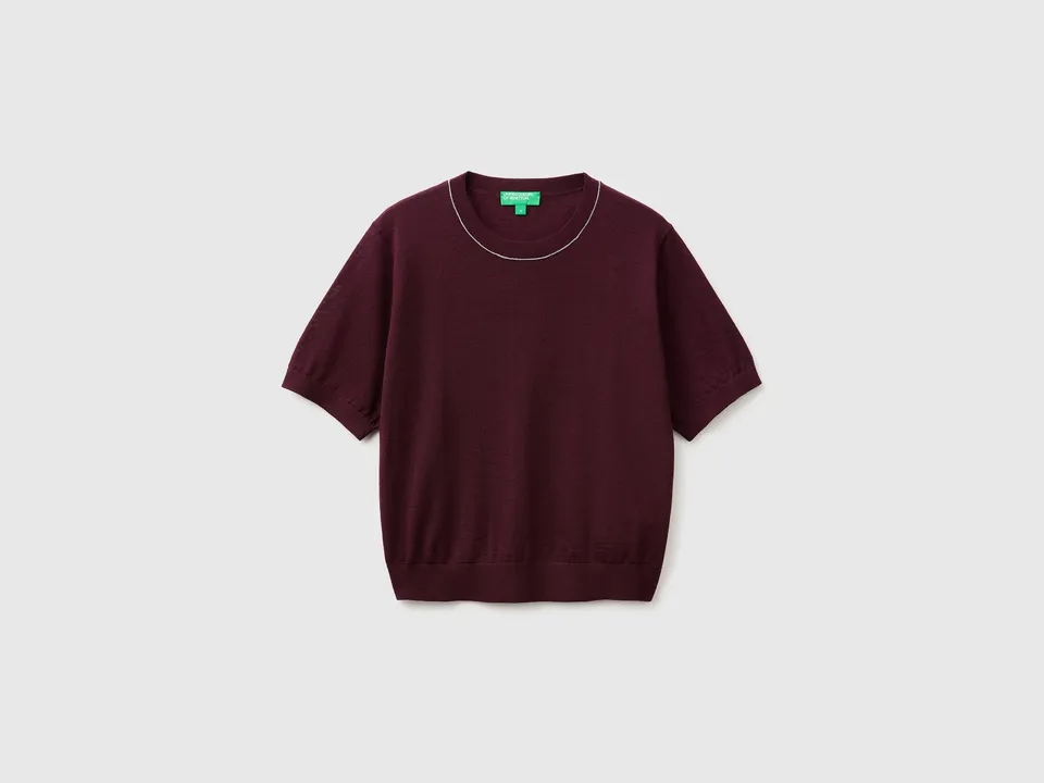 United Colors of Benetton maglione lana merino manica corta