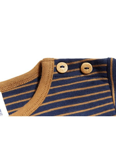 Kocarcia Leela Blu-Senape maglietta 74-80 cotone organico