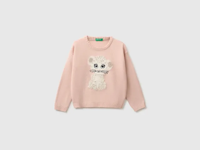 United Colors of Benetton Maglione Bimbo Ricamo Animale 98