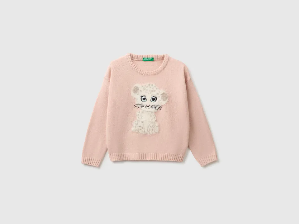 United Colors of Benetton Maglione Bimbo Ricamo Animale 98