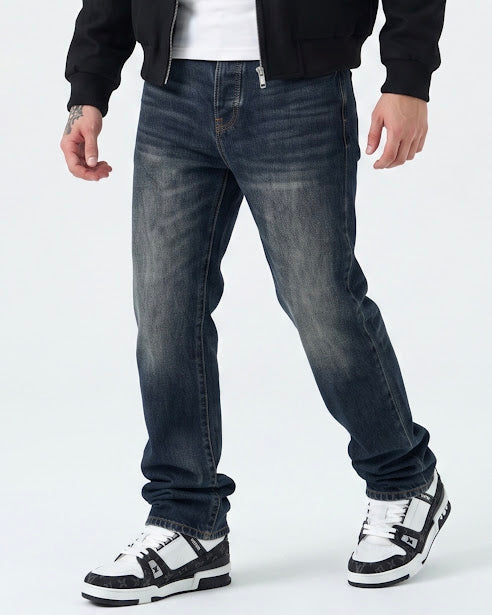 Sottosopra AN5568B jeans uomo loose fit scuro delavato 46