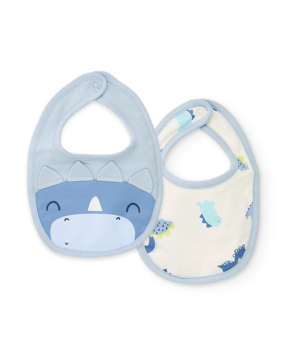 TucTuc Accessori Set 2 Bavaglini Cotone Dinosauro