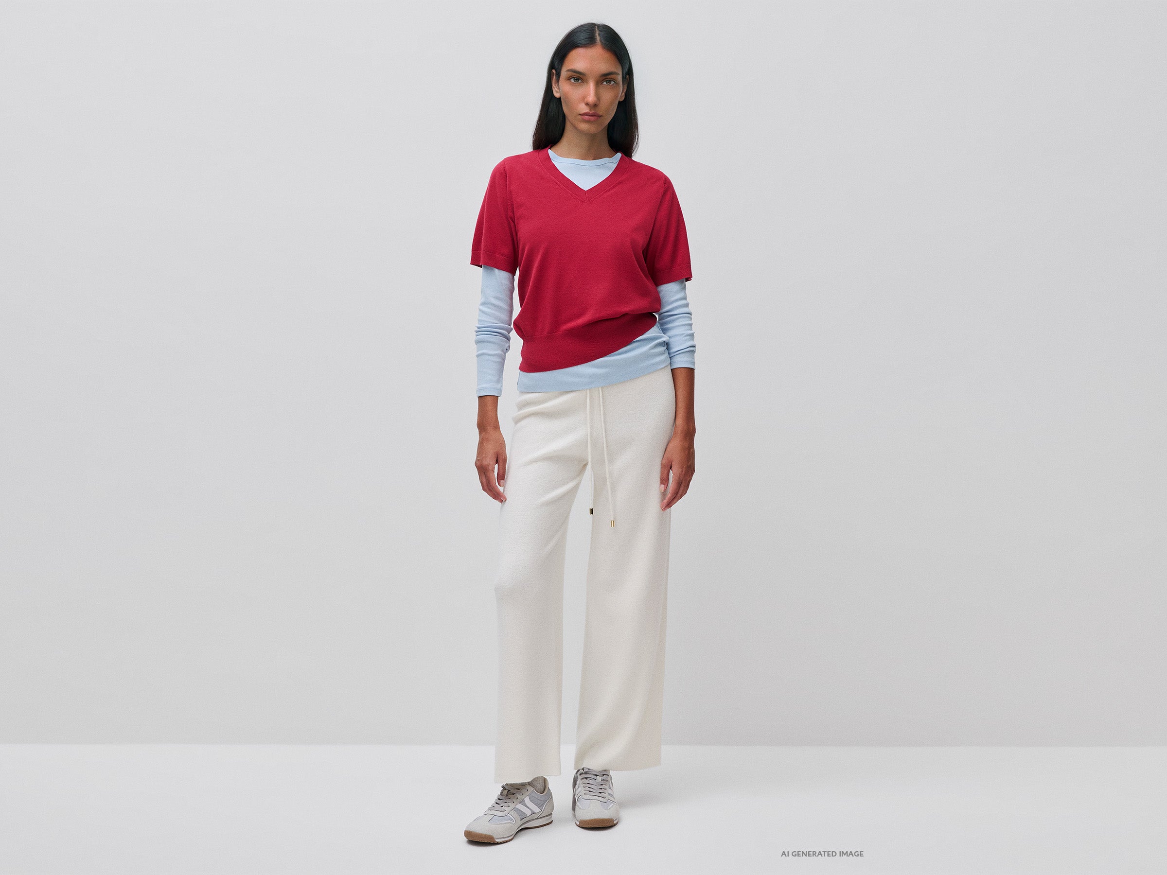 United Colors of Benetton Sweaters Maglia scollo V viscosa manica corta